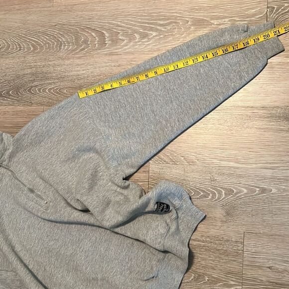 Vintage 90s Russell 1/4 Zip Sweatershirt Boxy Gray Fleece Pullover USA M XL - Picture 14 of 14